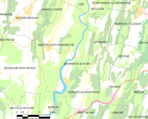 Poziția localității Serrières-sur-Ain