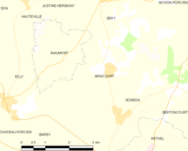 Mapa obce Arnicourt