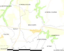 Mapa obce Beauchamps