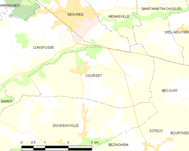 Mapa obce Courset