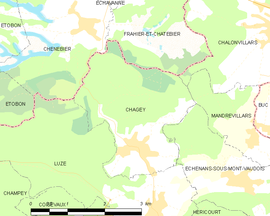 Mapa obce Chagey