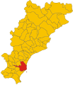 Collocatio finium municipii in Provincia Savonensi.