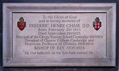 Memorial al episkopo Frederic Henry Chase en Ely Cathedral.JPG
