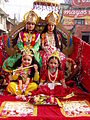 Image 17Costumed Hindu girls of Kathmandu during festival time in Nepal (from Culture of Nepal)