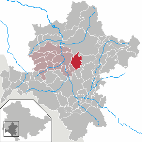 Poziția Metzels pe harta districtului Schmalkalden-Meiningen