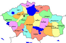 Distrikten i provinsen Uvs