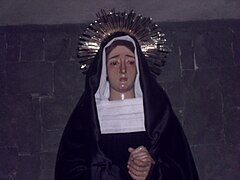 Detalle del rostro de la Virgen Republicana.