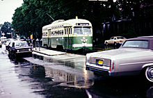The former SEPTA Route 6 trolley in Philadelphia, c. 1980 PCC2790 Philly 1970s.jpg