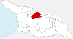 Poloha historické oblasti Rača na mapce Gruzie