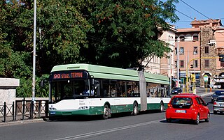 An ATAC trolleybus in Via Nomentana just south of Piazza Sempione.