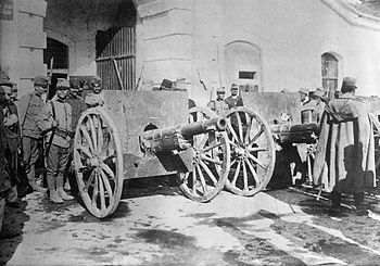 Serbian guns taken by Austrians at an unknown ...