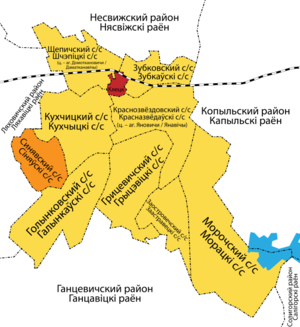 Сіняўскі сельсавет на карце