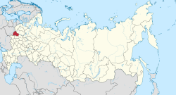Smolenskin alueen sijainti Venäjän länsirajalla