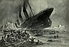 The Titanic's sinking as depicted by artist Willy Stöwer.