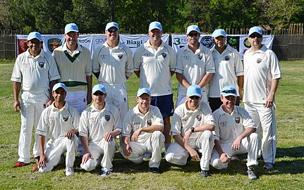 The Winning Rest of the World team in the 2014 Napa Valley "World Series of Cricket"