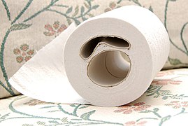 Toilet paper roll with two cardboard tubes