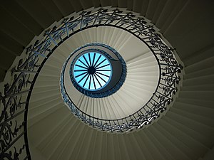 The Tulip Stairs and lantern at the Queen's Ho...