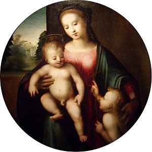 Domenico Puligo, Vierge à l'enfant avec saint Jean Baptiste.