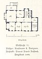 Villa Weststraße 77 in Leipzig, Erdgeschoss-Grundriss aus dem Jahr 1892 V. Veranda Sl. Salon Hr. Herrenzimmer Gd. Garderobe C. Korridor En. Entree Da. Damenzimmer Epf. Empfangszimmer Sp.Z. Speisezimmer