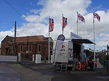 A Sea Safety event outside the former lifeboat station at Watchet Watchet old lifeboat station and RNLI sea safety roadshow.jpg