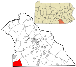 Location in York County and the state of Pennsylvania.