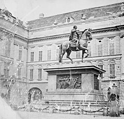 Reiterstatue Kaiser Joseph II. Josephsplatz Wien. Archivbild 1890