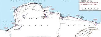 Course of the desert war, showing the British loss of Libyan and Egyptian airfields after the Battle of Gazala AfricaMap4.jpg