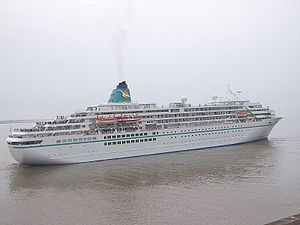 Amadea departing Bremerhaven