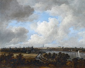 Το Άμστερνταμ όπως φαίνεται από το Αμστελντάικ, περ. 1660, λάδι σε μουσαμά, Μουσείο του Άμστερνταμ