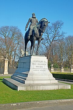 Statue équestre de Léopold II en 2014 à Bruxelles.