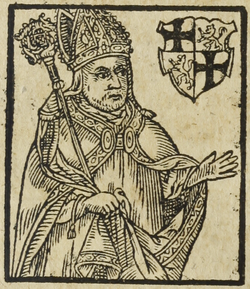 Benedikt z Valdštejna (B. Paprocký, Zrcadlo slavného Markrabství moravského, 1593)