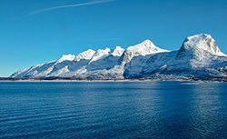 The Seven Sisters islands from the MS Finnmark Hurtigruten ship in March 2005.