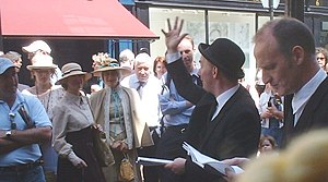 Bloomsday performers outside Davy Byrne's pub