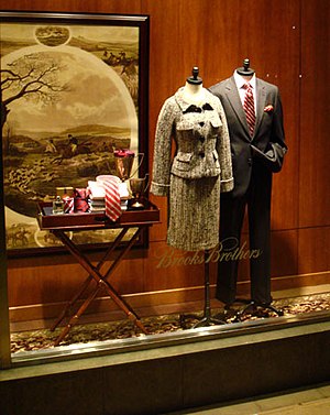 A picture of a display in Brooks Brothers