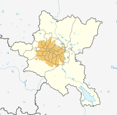 Mapa konturowa obwodu miejskiego Sofia, w centrum znajduje się punkt z opisem „Cerkiew „Sweta Nedela””