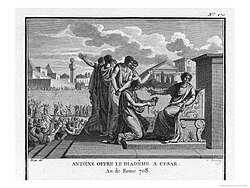 Antony offers the diadem to Caesar, 708.