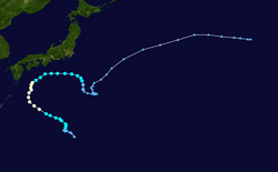 颱風燦鴻的路徑圖