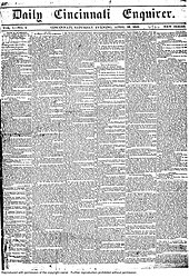 The first issue of the Daily Cincinnati Enquirer Cincinnati Daily Enquirer, April 10, 1841.jpg