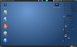 Screenshot di Conky 1.6.1 (nella parte destra)