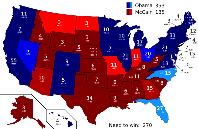 Текущая карта голосования Коллегии выборщиков США на 2008 год.PNG