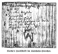 Goethes handschrift in de hut
