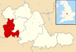 Dudley Metropolitan Borough shown within West Midlands