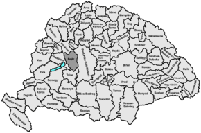 Hartă de poziționare pentru Comitatul Fejér