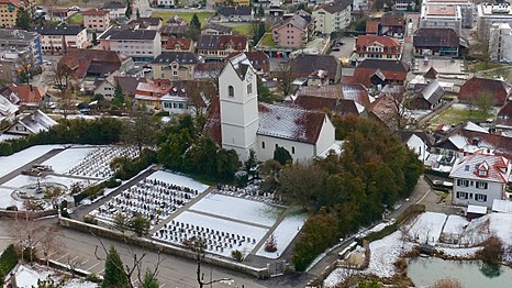 Pieterlen - Ortskern mit Kirche