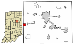 Location of Sims in Grant County, Indiana.