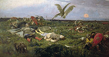 The field of Igor Svyatoslavich's battle with the Polovtsy, by Viktor Vasnetsov Igorsvyat.jpg