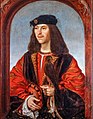 James IV with a bird. Painted in the 1400's during his reign. Possibly his coronation or ascension portrait.