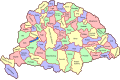 Kingdom of Hungary with coloured and tagged counties