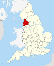 Mapa de Lancashire, Reino Unido