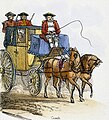 Die Landaulet-Kutsche eines britischen Staatsmanns, ca. 1845. Diese Kutschen wurden meist zweispännig gefahren.
